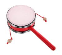 ibasenice Tambour à Main en Bois pour Garçon et Filles et Bébés Instrument de Percussion Rotatif Traditionnel Petit Tambour Éducatif Maternelle Favorise la Coordination et L'Éveil Musical