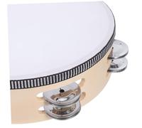 ibasenice Tambourine Bois pour Garçon Fille Instrument de Percussion Léger à Double Rangée de Cymbalettes Tambourin Initiation pour Fête Classe de Musique et Jeu Groupe