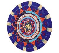 ibasenice Tapis de Pendule en Caoutchouc Rond 30 Cm Planche Métaphysique Zodiaque, Accessoire Spirituel Multifonction pour Radiesthésie et Divination et Pratiques Ésotériques