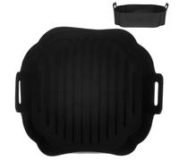 ibasenice Tapis en Silicone Noir Réutilisable et Résistant la Chaleur pour Friteuse à Air Chaud, Accessoire de Cuisson pour Plaques et Paniers de Friteuse