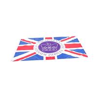ibasenice Tapisserie du drapeau de l'Ascension Queen's Décoration de jardin drapeaux extérieurs énorme première tissu jack Reine commémorant le 70e drapeau décoration en platine polyester