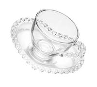 ibasenice Tasse à Café Transparente Design Simple et Lignes Belles Soucoupe pour Tenir Café ou Thé en Verre Élégant Maison Bureau