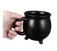 ibasenice Tasse Céramique Noire 450ml Halloween Sorcière Design Chaudron Créatif pour Maison et Restaurant