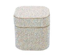 ibasenice Tasse en Verre Ornée de Cristaux pour Manucure Fonction de Rangement et Support de Pinceaux, pour Salons Professionnels et Artistes Ongulaires
