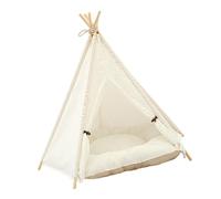 ibasenice Tente pour Animaux de Compagnie en Toile de Coton Blanche, Pliable et Bloque la Lumière, Maison de Chat Créative pour Intérieur et Extérieur