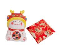 ibasenice Tirelire Chat Céramique Maneki Neko Bras Agitant Décoration Maison Bureau Figurine Chat Porte-Monnaie Décoratif Présent d'Ouverture de Magasin Pièce de Monnaie Pot