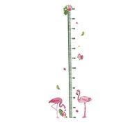 ibasenice Toise Autocollante Murale Flamant Rose pour Garçon et Filles, Sticker Mural Pvc Imperméable, Règle de Croissance Artistique, Décoration Chambre Bébé, Mesureur Hauteur Réutilisable