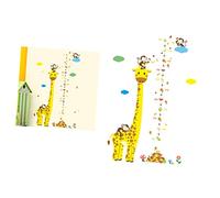 ibasenice Toise Murale Girafe Cartoon Stickers Muraux Garçon Fille Chambre Garçon Fille Mesure Hauteur Réutilisable Sans Traces Pvc Écologique