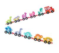 ibasenice Train Bois Éducatif Montessori avec Dinosaures et Chiffres Interactif pour Éveil Précoce des Garçon Fille Jeu Créatif et