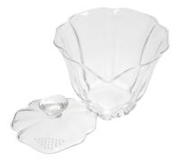 ibasenice Transparent High Borosilicate Glass Teacup With Lid Vintage Chinese Style Compact And Portable For Flower Tea Easy To Clean Office Home Use