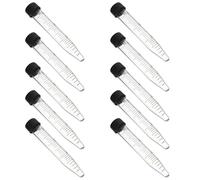 ibasenice Tube à Centrifuger en Verre 15ml avec Bouchon à Vis, Lot de 10 Pièces, Fond Conique, Zone D'écriture Blanche pour Laboratoire de Biologie Moléculaire