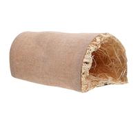ibasenice Tunnel Interactif Vert pour Petits Animaux en Herbe et Lin, Cachette sans Odeur et Niche de Sommeil Confortable pour Lapins et Hamsters
