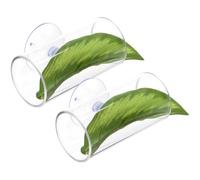 ibasenice Tunnel pour Aquarium en Acrylique Robuste, Lot de 2 Cachettes pour Betta et Crevettes, Design Feuille Décorative, Abri pour Petits Poissons, Accessoire Décoratif pour