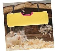 ibasenice Tunnel pour Petits Animaux Jaune Cylindre pour Hamster Chinchilla et Perroquet Cachette Sécurisée et Confortable pour Rongeurs et Oiseaux Lit Suspendu Pratique et Durable