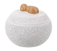 ibasenice Urne en Céramique Blanche pour Cendres de Chien avec Compartiments Séparés et Couvercle à Clapet Facile à Ouvrir, Décoration Intérieure Souvenir