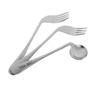 ibasenice Ustensiles Assistance à Alimentation Acier Inoxydable Fourchette et Cuillère Coudées Ergonomiques pour Patients Handicapés et Personnes Âgées