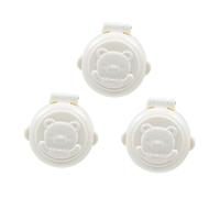 ibasenice Verrou de Couvercle à Bouton Blanc en Abs, Lot de 3 Pièces pour Machine à Laver, Protège Boutons Adhésif, Sécurité des Garçon et Filles