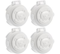 ibasenice Verrou de Sécurité à Bouton Blanc en Abs pour Machine à Laver et Ordinateur, Protection Double pour Bébé et Garçon et Filles, Empêche D'appuyer Boutons, Pack de 4 Pièces