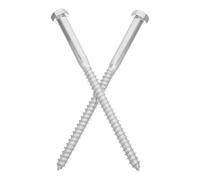 ibasenice Vis à Bois Galvanisée en Acier Carbone Robuste à Tête Hexagonale 2 Pièces Dimension 26x1,6 Cm, pour Charpentes et Fabrication de Meubles en Panneaux et Bois