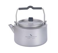iBasingo 1L Titane Bouilloire Camping Grande Capacité Cuisinière Théière avec Poignée Pliante et Filtre Intérieur Extérieur Ultra-Léger Cruche D'eau Bouteille
