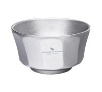 iBasingo Bol de camping léger à double paroi en titane pour salle à manger en plein air, anti-brûlure, anti-rouille, portable pour randonnée, voyage, maison, lave-vaisselle (500 ml, argenté Ti1174T)