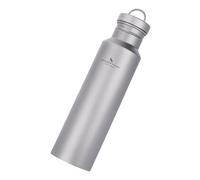 iBasingo Bouteille d'Eau en Titane 750ml Léger (143g) & Anti-Fuite - Pour Randonnée, Cyclisme, Sport- Large Ouverture (50mm) - Café/Thé - Design Monocouche Durable Ti3253D