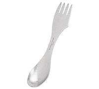 iBasingo Couverts de camping 3 en 1 en titane - Spork ultra léger - Sac à dos - Vaisselle - Cuillère - Fourchette - Couteau - Combinaison - Couverts de voyage - Couverts de voyage - Ti1064T - Argenté