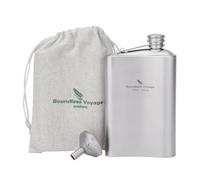 iBasingo Flasque en titane de 200 ml avec entonnoir, ultra légère, portable, étanche, petite bouteille de vin en plein air, camping, voyage, bouteille fine pour whisky, vodka, alcool, liqueur pour