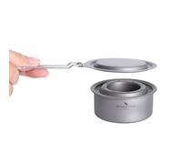 iBasingo Mini Réchaud à Alcool en Titane avec Housse Ignifuge Camping Randonnée Camping Randonnée Tourisme Survie Trekking Randonnée Fournitures Ti2011C