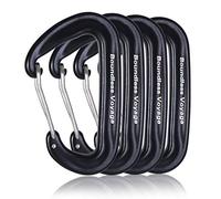 iBasingo Mousquetons 12 kN robuste de type D solide et léger en aluminium non verrouillable Wiregate Clips Quickdraw Clips Sac à dos Boucle Crochet Camping Hamac Randonnée Outil de pêche BV1026