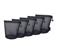 iBasingo Sac en Filet Noir Sac en Nylon Durable Avec Cordon de Serrage Petit Sac de Voyage Sac de Rangement en Mesh pour Les Cosmétiques Douche Gels Pot Balle de Tennis Outils 5 pcs/lot BVP02-M