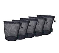 iBasingo Sac en Filet Noir Sac en Nylon Durable Avec Cordon de Serrage Petit Sac de Voyage Sac de Rangement en Mesh pour Les Cosmétiques Douche Gels Pot Balle de Tennis Outils 5 pcs/lot BVP03-L