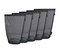 iBasingo Sac en Filet Noir Sac en Nylon Sac en Filet Durable avec Cordon de Serrage Petit Sac de Voyage Sac de Rangement en Mesh pour Les Cosmétiques Douche Gels Pot Balle de Tennis 5 pcs/lot-XXL