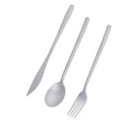 iBasingo Set de couverts de camping en titane à long manche cuillère fourchette couteau utilitaire vaisselle en métal utilisation quotidienne ustensiles de voyage Ti1055T