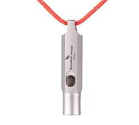 iBasingo Sifflet en titane de sécurité d'urgence avec lanière pour camping, randonnée, entraîneur, sport, porte-clés (Ti9015O-1)
