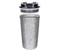 iBasingo Tasse à café en titane ultra légère à double paroi isotherme avec couvercle coulissant pour voiture, bureau, extérieur, camping (Ti3235A)