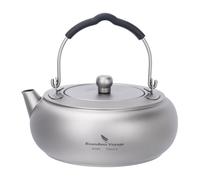 iBasingo Théière légère en titane de 600 ml avec poignée pliable, filtre intégré, compacte, portable, durable pour randonnée, café et thé en plein air Ti3105D