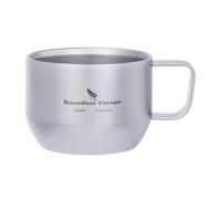 iBasingo Ti3086D Tasse à café expresso en titane à double paroi pour latte, cappuccino, cacao, thé en métal, camping, voyage, ultra léger, durable, portable 200 ml