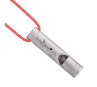 iBasingo Ti9018O Sifflet en titane pour l'extérieur, le camping, la randonnée, la chasse, l'escalade, les urgences, la survie, le sport, porte-clés avec cordon