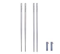 iBasingo Titane Chinois Baguettes CarréEs Rond Baguettes AntidéRapantes Camping en Plein Air Couverts Ultra-LéGer Pique-Nique Plats Ti1566I