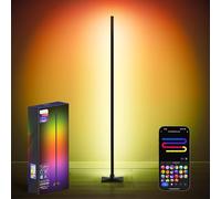 ibaye Lampadaire LED d'angle de 152,4 cm compatible avec Alexa et Google Assistant, lampe d'angle amovible à 4 segments avec base carrée pour éclairage d'ambiance de salon et chambre à coucher