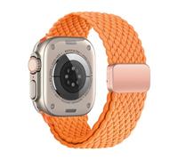iBazal Bande Solo Tressée Loop Compatible avec Apple Watch Bracelet 38mm 40mm 41mm Nylon Woven Compatible pour iwatch Serie SE/SE2 Serie 9/8/7/6/5/4/3/2/1-38/40/41 Orange
