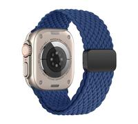 iBazal Bande Solo Tressée Loop Compatible avec Apple Watch Bracelet 38mm 40mm 41mm Nylon Woven Compatible pour iwatch Serie SE/SE2 Serie 9/8/7/6/5/4/3/2/1-38/40/41 Bleu Océan Froid