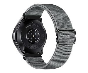 iBazal Bracelets Samsung Galaxy Watch 46mm Bandes 22mm Nylon Boucle Solo Tressée Remplacement pour Samsung Galaxy Watch 3 45mm/Gear S3 Frontier Classic, Huawei Watch GT/GT 2 46mm Woven Band - Gris