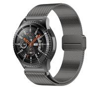 iBazal Compatible avec Galaxy Watch 46mm/Galaxy Watch 3 45mm/Gear S3 Frontier Classic Band Acier inoxydable Métal Magnetic Strap Mesh Loop Remplacement pour Huawei GT 2 3/Pro/2e Wristband - M Graphite