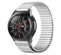 iBazal Compatible avec Galaxy Watch 46mm/Galaxy Watch 3 45mm/Gear S3 Frontier Classic Band Acier inoxydable Métal Mesh Loop Magnetic Strap de remplacement pour Huawei GT 2 3/Pro/2e Wristband - Argent
