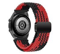 iBazal Compatible avec Samsung Galaxy Watch 5 40mm 44mm/5 Pro 45mm/4/4 Classic 42mm 46mm/Galaxy 3 41mm/Galaxy Active 2/Galaxy Watch 42mm Bracelet Nylon Bande Tressée Magnetic Woven - Noir Rouge
