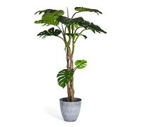 Ibbe Design 4Ever Green Monstera Artificiel réaliste Deliciosa Feuilles Fendues Philodendron pour décoration intérieure et extérieure en Pot 180 cm