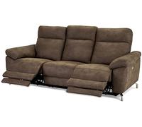 Ibbe Design Selesta Canapé Inclinable Électrique 3 Places en Tissu Marron Sofa Canapé Relax Canapé de Relaxation avec Repose-Pied et Port USB, Pieds en Métal