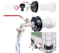 IBC 1000 litres Accessoires 3/4" Robinet D'écoulement Accessoire Réservoir, Robinet Cuve Alliage de Zinc, Raccord IBC Reservoir Raccordement, Bouchon Accessoires Adaptateur pour Réservoir d'eau